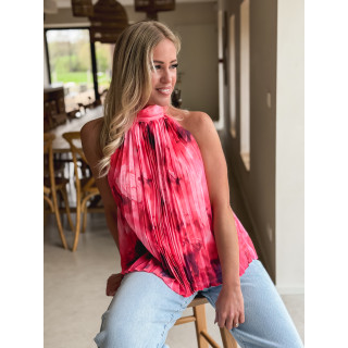 Blouse à fleurs Norella - Fuchsia