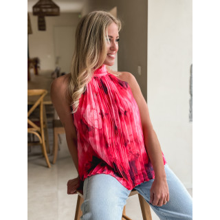 Blouse à fleurs Norella - Fuchsia