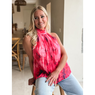 Blouse à fleurs Norella - Fuchsia