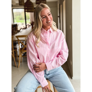 Chemise lignée Madelina - Rose