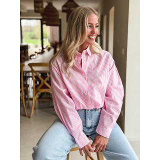 Chemise lignée Madelina - Rose