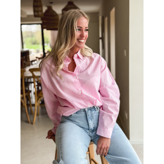 Chemise lignée Madelina - Rose