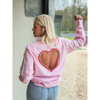 Chemise lignée Madelina - Rose