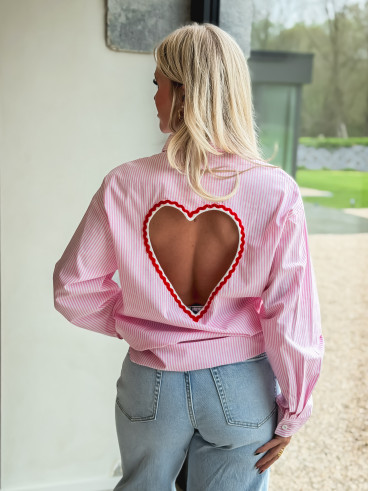 Chemise lignée Madelina - Rose