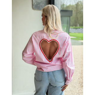 Chemise lignée Madelina - Rose