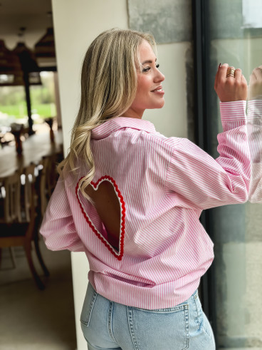 Chemise lignée Madelina - Rose