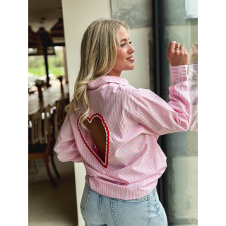 Chemise lignée Madelina - Rose