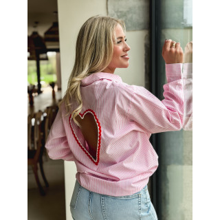 Chemise lignée Madelina - Rose