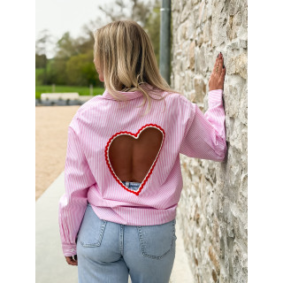 Chemise lignée Madelina - Rose