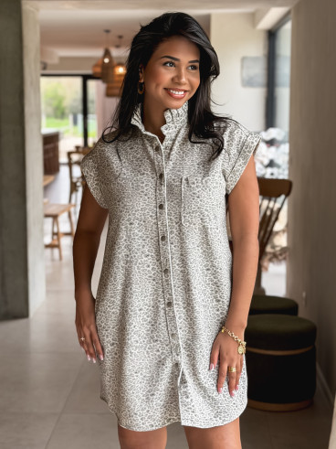 Robe léopard Kyoto - Beige