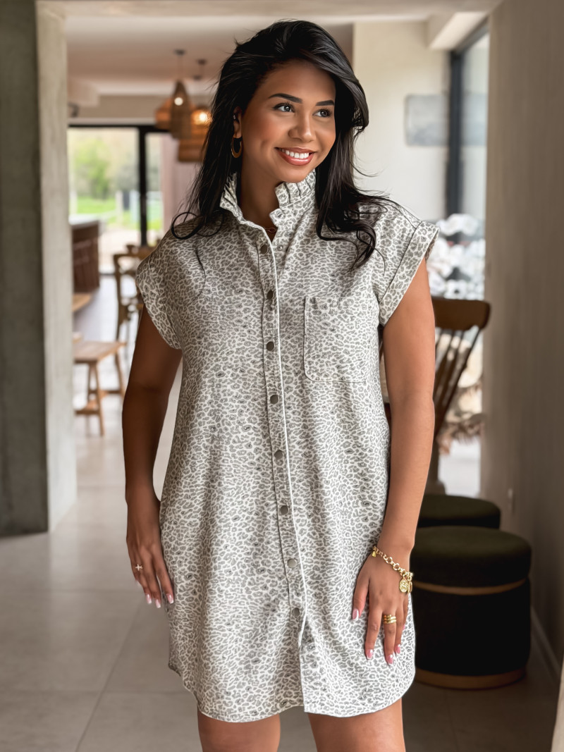 Robe léopard Kyoto - Beige