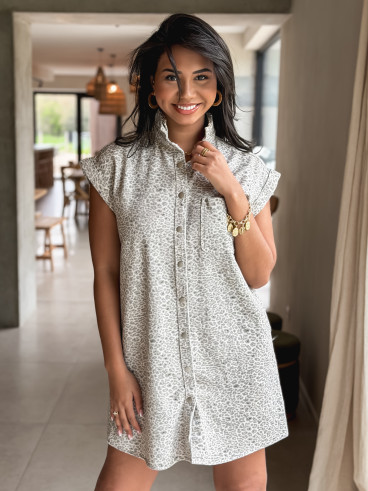 Robe léopard Kyoto - Beige