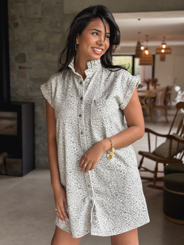 Robe léopard Kyoto - Beige