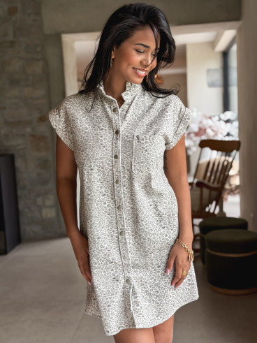 Robe léopard Kyoto - Beige