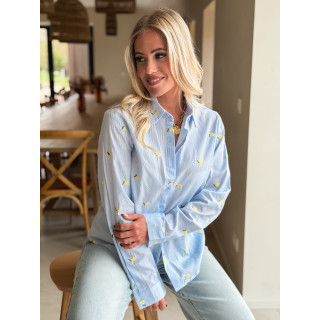 Chemise à motifs Citron - Bleu
