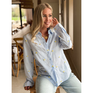 Chemise à motifs Citron - Bleu