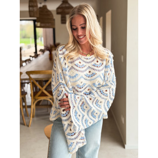 Blouse en crochet Stockholm - Bleu ciel