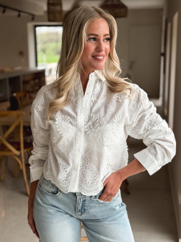 Chemise courte Délia - Blanc