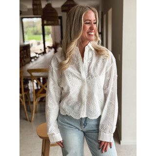 Chemise courte Délia - Blanc