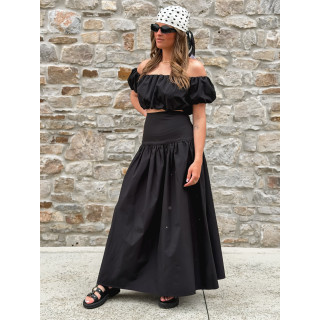 Jupe longue Solen - Noir