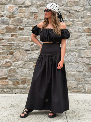 Jupe longue Solen - Noir