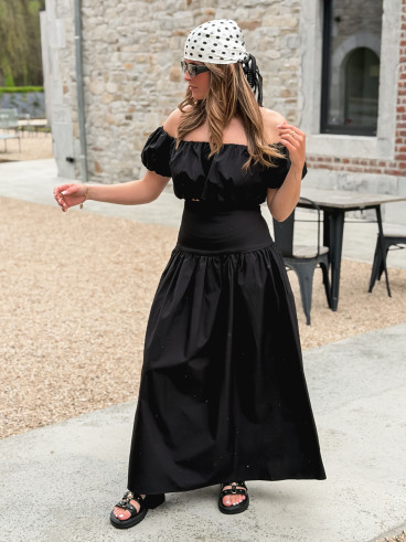 Jupe longue Solen - Noir