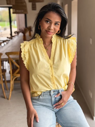 Chemisier sans manches Prague - Jaune