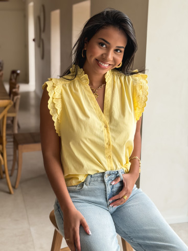 Chemisier sans manches Prague - Jaune