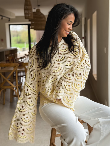 Blouse en crochet Stockholm - Jaune