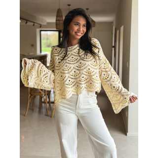 Blouse en crochet Stockholm - Jaune