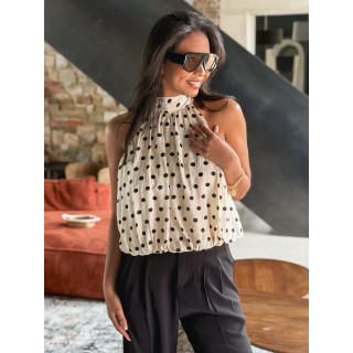 Blouse à pois Vanysia - Beige