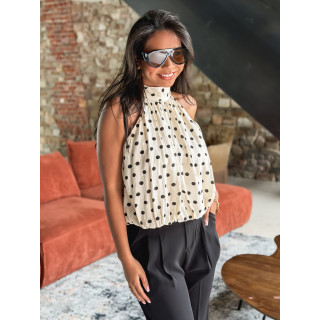 Blouse à pois Vanysia - Beige