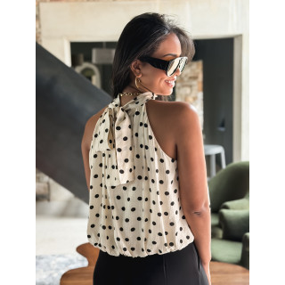 Blouse à pois Vanysia - Beige