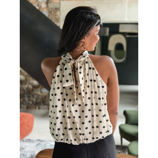Blouse à pois Vanysia - Beige