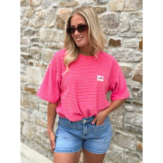 T-shirt ligné Imaya - Fuchsia