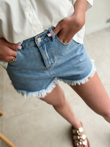 Short en jeans Raissa - Bleu