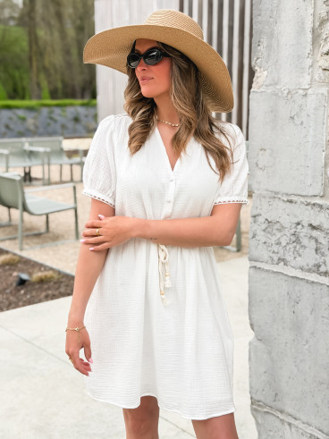 Robe courte Fabienne - Blanc