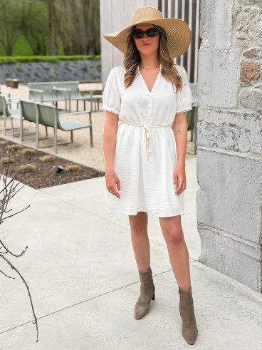 Robe courte Fabienne - Blanc