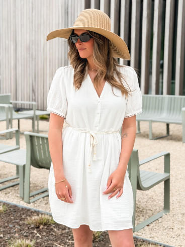 Robe courte Fabienne - Blanc