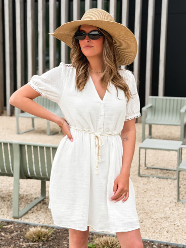 Robe courte Fabienne - Blanc