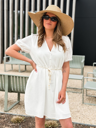 Robe courte Fabienne - Blanc