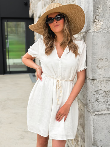 Robe courte Fabienne - Blanc