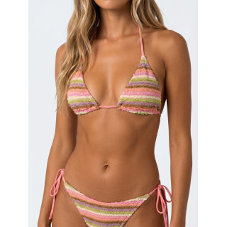 Bikini ligné Mariella - Corail/Vert