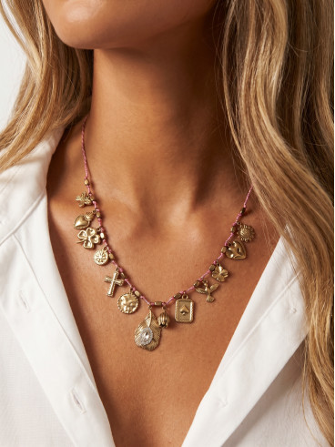 Collier Stéphanie - Doré/Rose