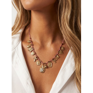 Collier Stéphanie - Doré/Rose