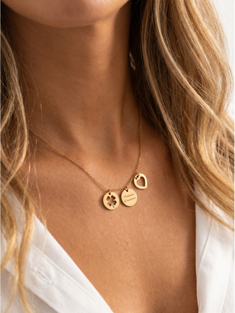 Collier "Maman d'amour" - Doré