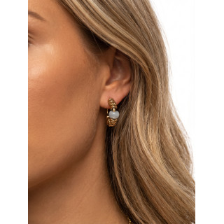 Boucles d'oreilles Ludmila - Doré/Bleu clair