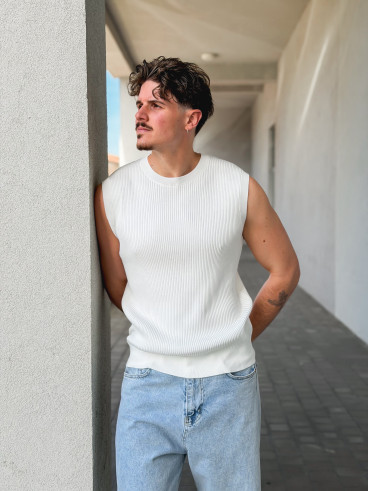 Pull sans manches Felix - Blanc