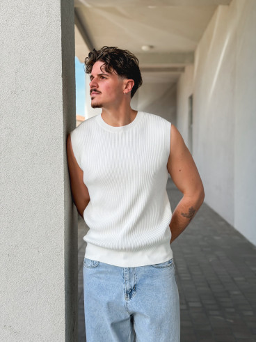Pull sans manches Felix - Blanc