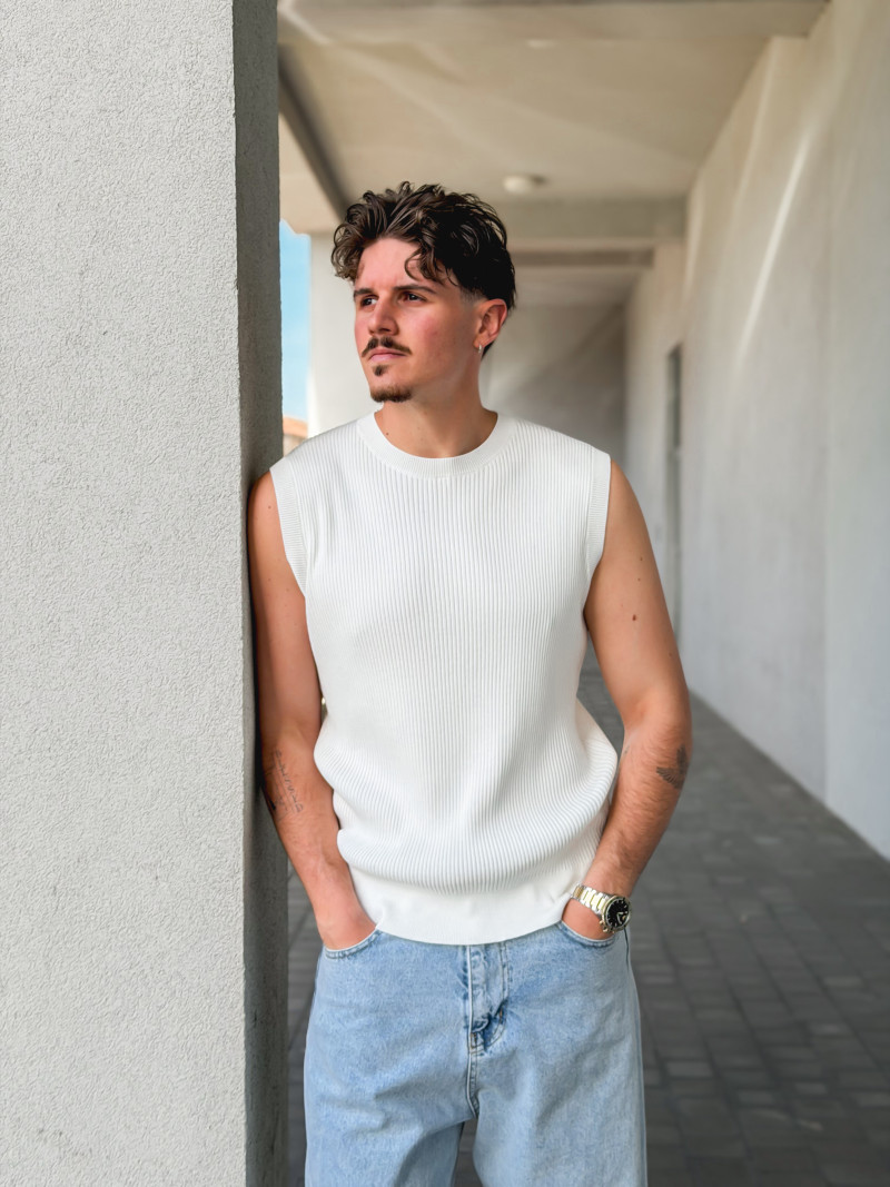 Pull sans manches Felix - Blanc